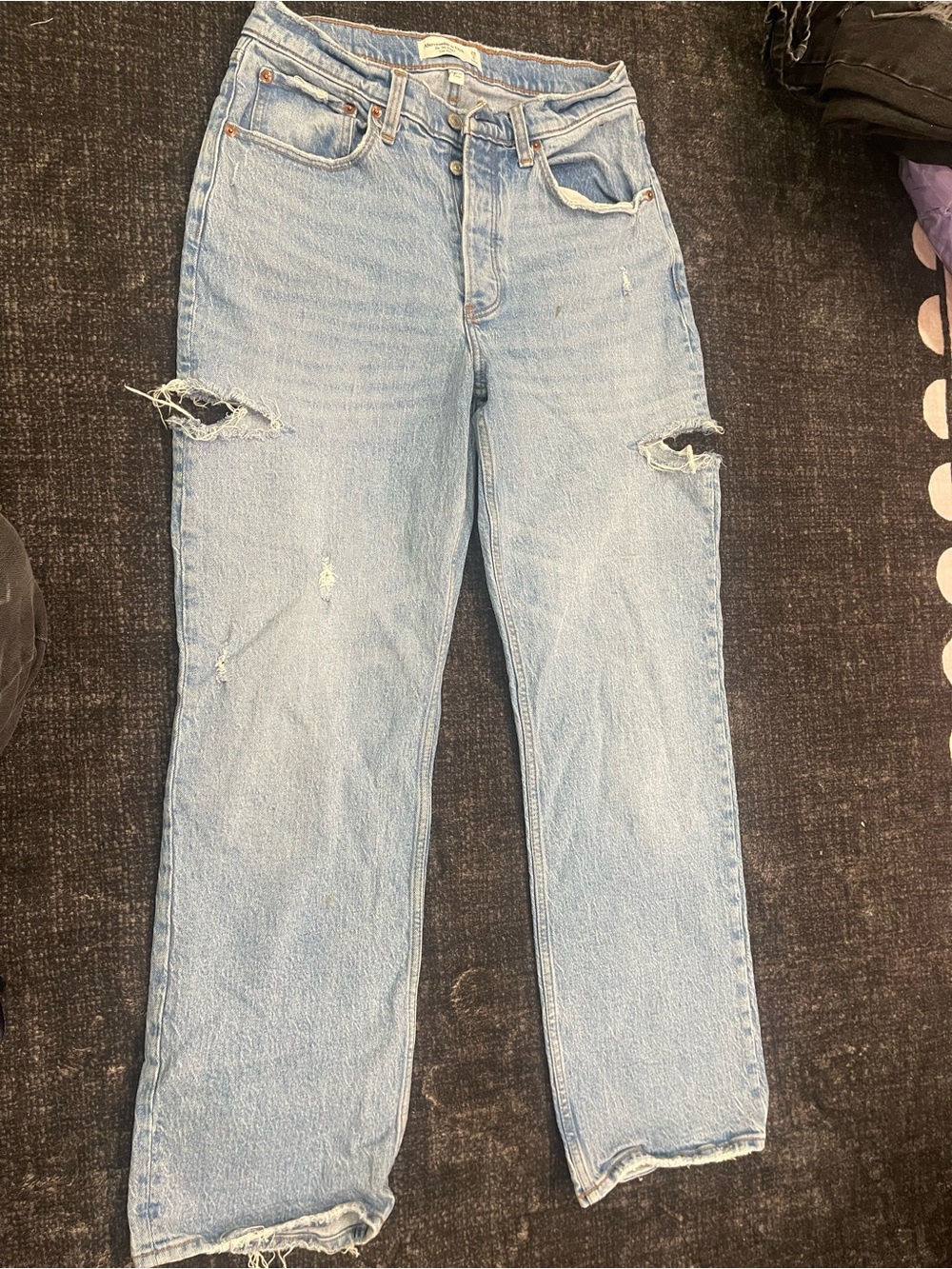 Abercrombie & Fitch Light Blue Low-Rise Baggy Jeans